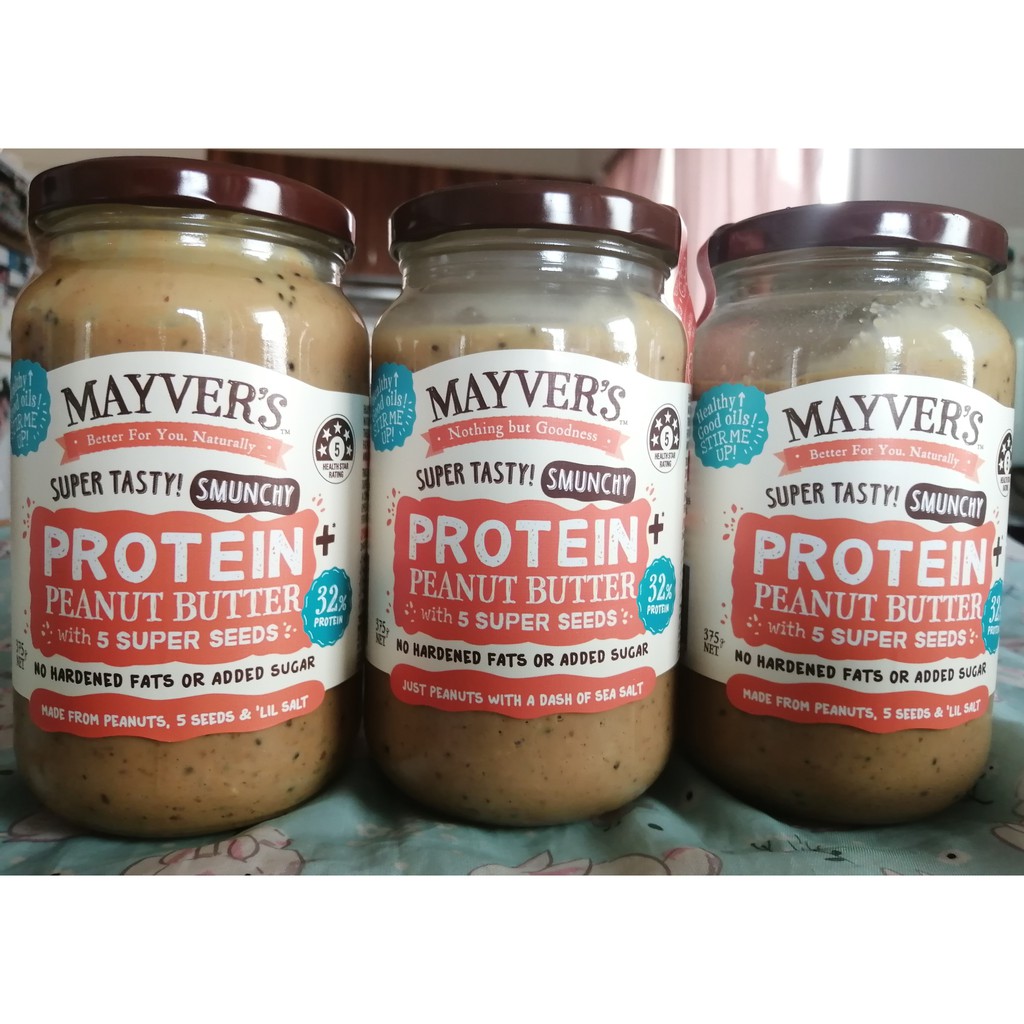 [現貨   免等] 澳洲Mayver's 有機純天然蛋白質花生醬 375g/罐 減醣好好