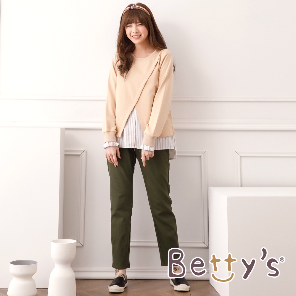 betty’s貝蒂思(05)繡線休閒鬆緊長褲(深綠)