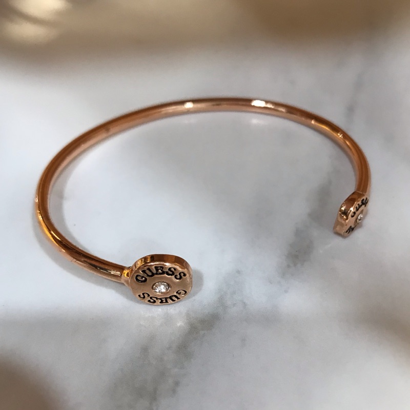 GUESS玫瑰金水晶鑽手鐲 手環