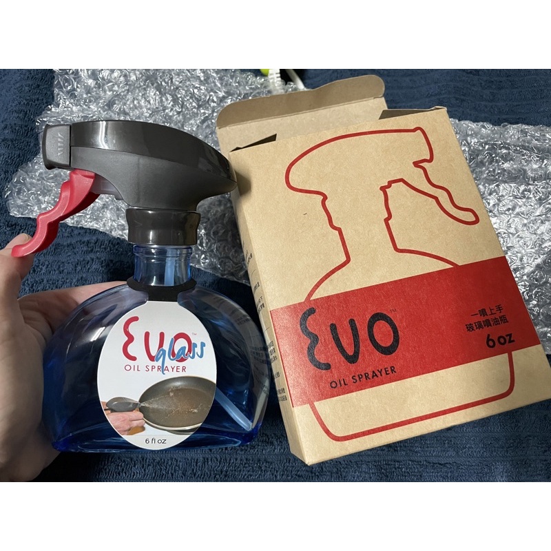 全新 美國 EVO Oil Sprayer 玻璃 噴油瓶 6oz 藍色