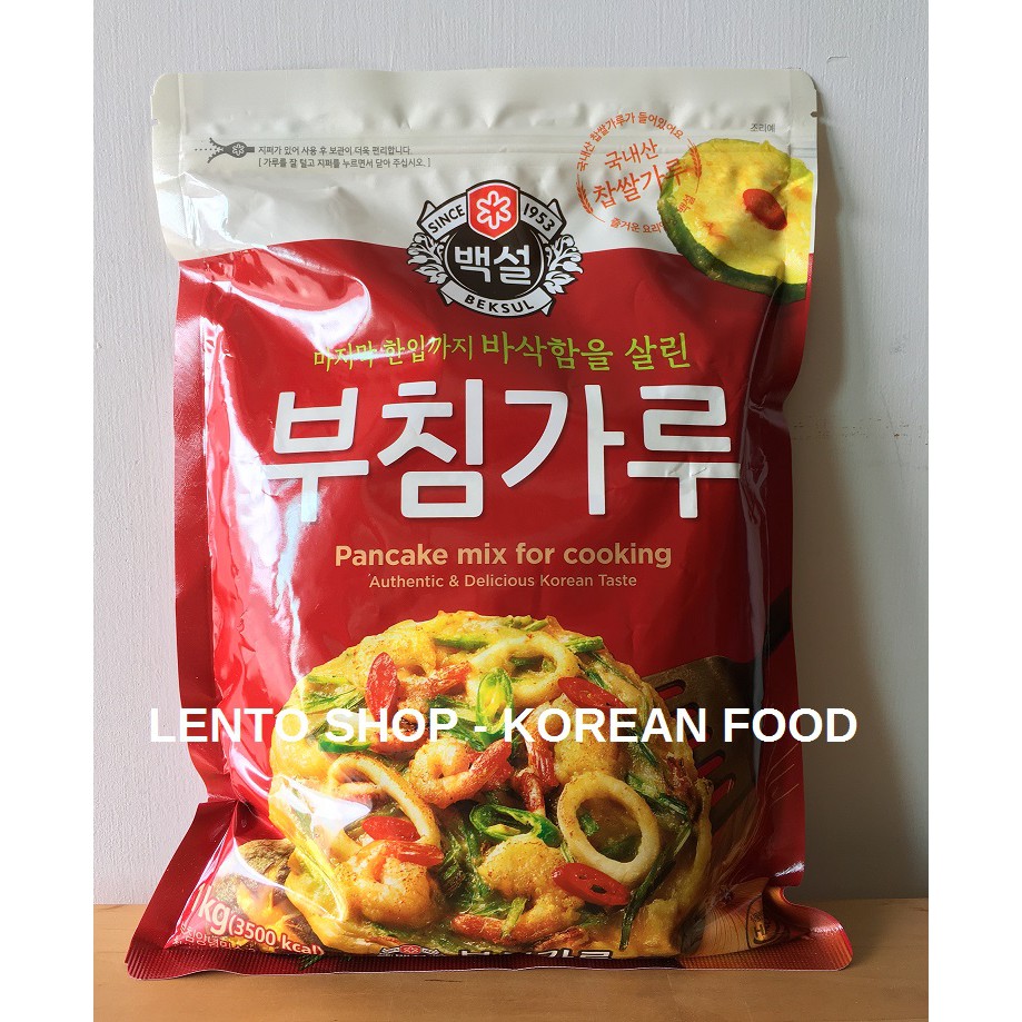 Lento Shop 韓國cj 韓式煎餅粉海鮮煎餅粉泡菜煎餅粉부침가루1公斤 蝦皮購物