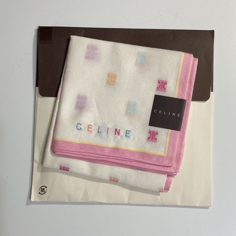 【CELINE】日本製精緻圖騰純棉絲巾 100%棉