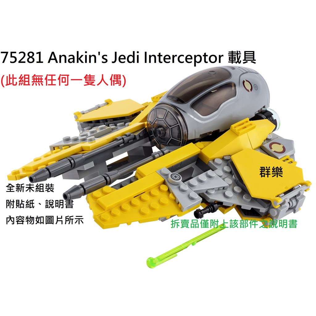 【群樂】LEGO 75281 Star Wars-拆賣 Anakin's Jedi Interceptor 載具 現貨