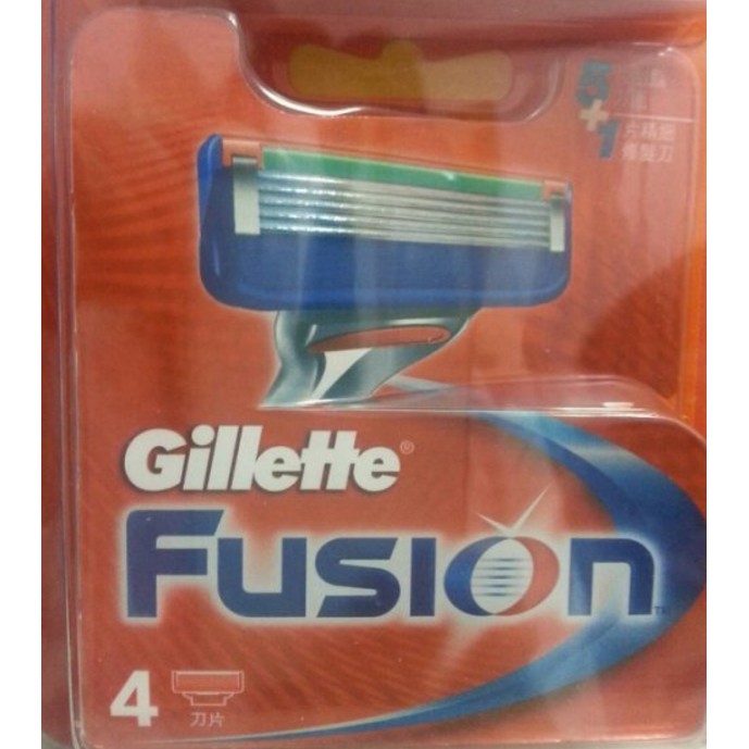 Gillette Fusion吉列鋒隱5+1手動刮鬍刀片組 補充包 4入一盒 (5片刮鬍刀+1片精細修髮刀) 替換刀