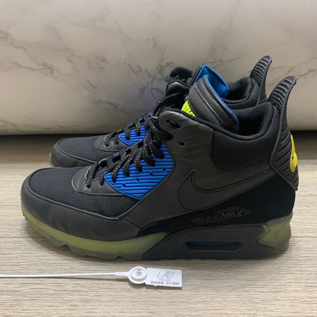 【現貨二手】NIK AIR MAX 90 SNEAKERBOOT ICE(2014) 黑藍 中筒 684722-001