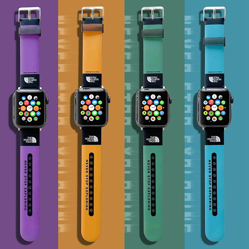 潮牌北面錶帶適用Apple Watch SE iwatch1/2/3/4/5/6蘋果手錶彩色