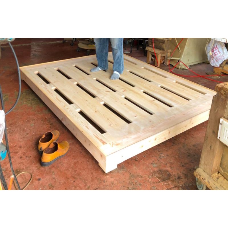 【玩木主意】客製家具 手工 日檜 檜木 實木 床架 雙人加大床架(客製、訂製、訂做、自訂尺寸)