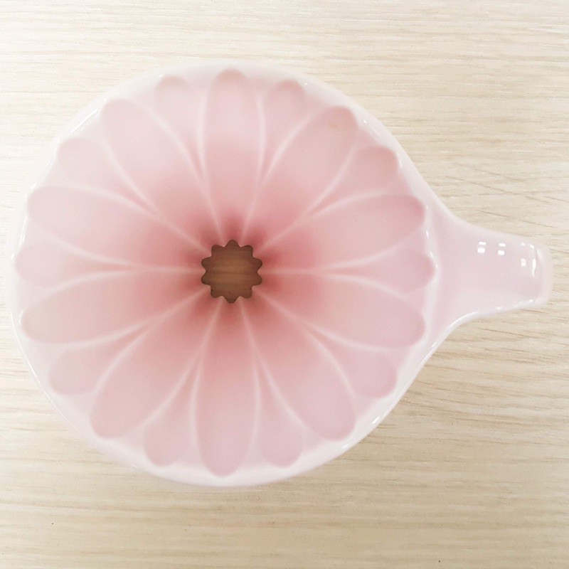 CAFEC三洋 花朵錐形濾杯瓷器1-2人份 粉色全新花瓣濾杯 有田燒 花朵濾杯