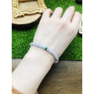 ♥ 𝒟.𝓈.緻玉晶靈 ♥｜🇹🇼 🍀天然翡翠A貨緬甸翡翠🍀2.7冰糯種淡綠飄藍花起膠感算盤珠老行珠手環手珠手串佛珠5.8咪
