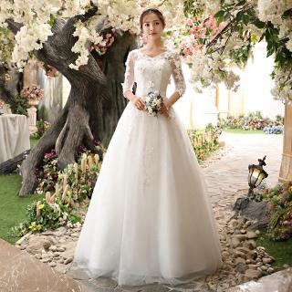 韓系輕婚紗新款新娘森系超仙夢幻赫本簡單顯瘦結婚禮服小個子