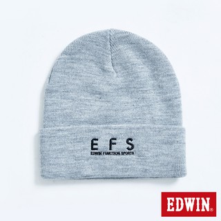 EDWIN 中性款 EFS繡花毛帽(淺灰色)