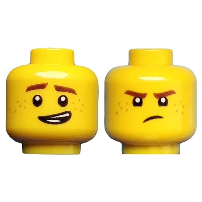 LEGO 樂高 3626cpb1892 黃色 印刷 雙面 笑臉 6191858 70620 MOC 頭部