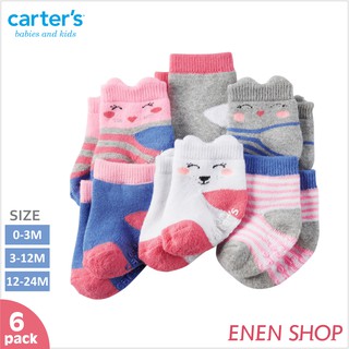 『Enen Shop』@Carters 可愛貓咪款針織襪六件組 #GB12635｜0M-3M-12M-24M