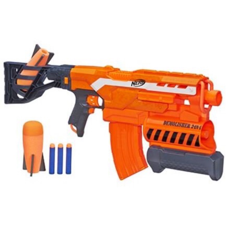 NERF 全自動2合1榴彈電動連發衝鋒槍 二手 菁英 吸盤 子彈 左輪