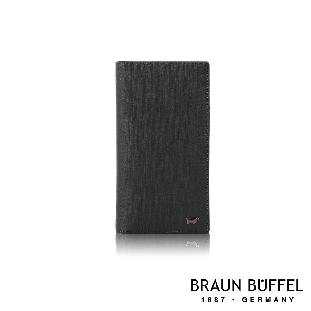 【BRAUN BUFFEL 德國小金牛】台灣總代理 戰神 17卡拉鍊零錢袋長夾-黑色/BF378-631-BK