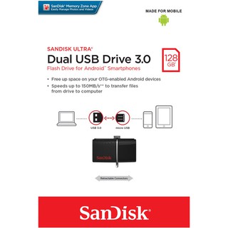 SanDisk 128GB 128G Ultra Dual OTG 雙傳輸 micro USB3.0 隨身碟 150MB