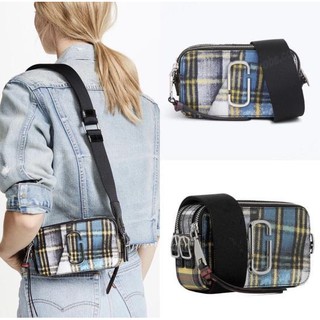 MARC JACOBS 專櫃正品 Snapshot 防刮牛皮格紋相機包 真皮斜揹包
