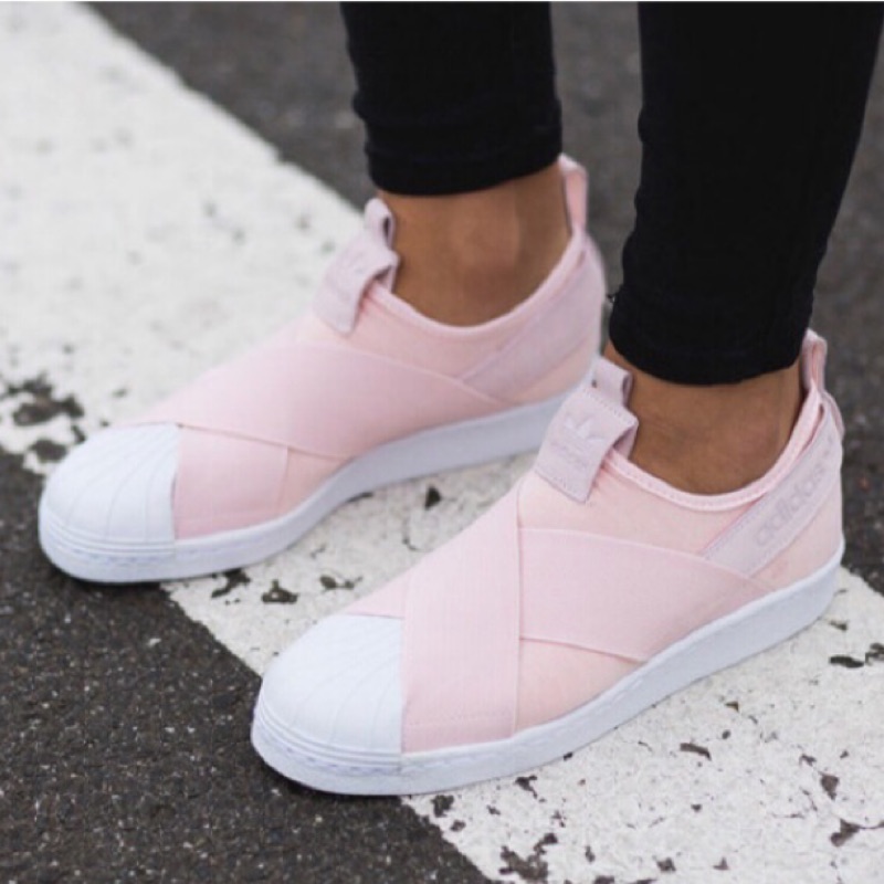 adidas slip on pink