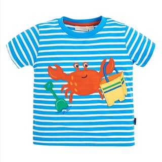 英國JoJo Maman BeBe 嬰幼兒/兒童100％純棉短袖上衣/T-shirt/動物T_淘氣螃蟹(JJH1551)
