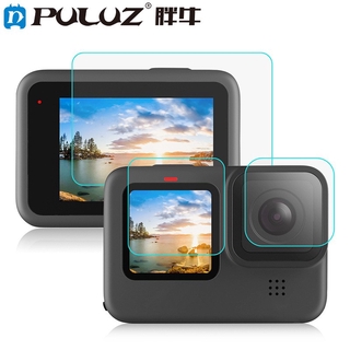 GoPro HERO10 Black 鏡頭+LCD顯示屏螢幕保護貼鋼化膜套裝運動相機周邊配件PULUZ胖牛
