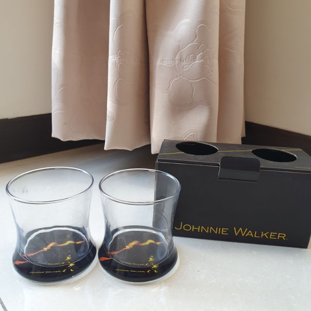 JOHNNIE WALKER約翰走路 紀念版威士忌玻璃酒杯 兩入