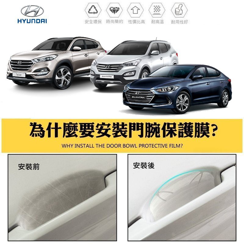 【酷碼數位】現代 HYUNDAI KONA VENUE ELANTRA TUCSON 車門碗保護貼 保護膜 門碗貼