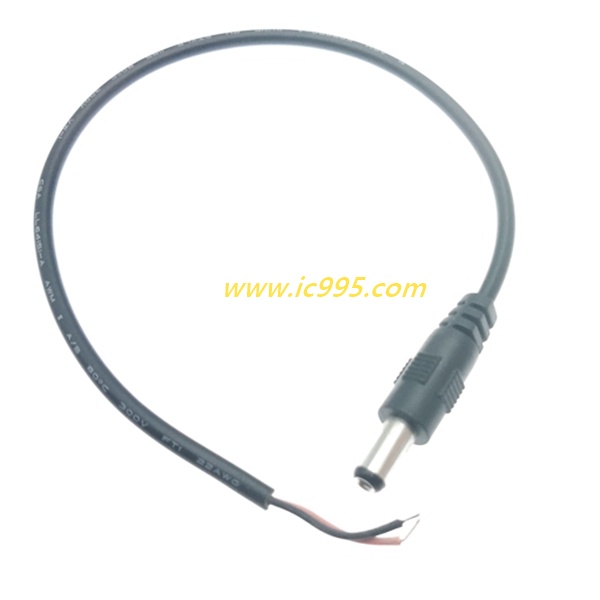 (ic995)紅黑DC5.5-2.1mm對接頭 公對接插頭 LED對插電線接頭 無鎖 銅芯線 18cm #1868