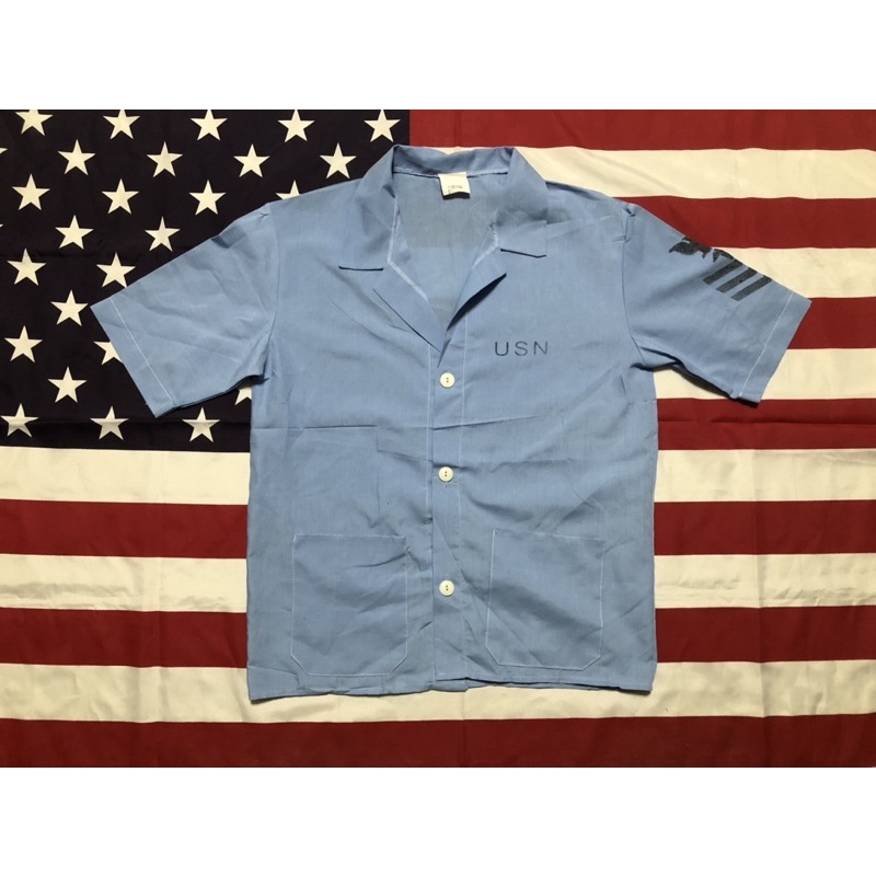 *83🇺🇸 美國海軍 USN 藍色短袖襯衫  尺寸S 全新品 (非 美軍公發)