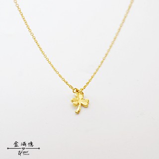 黃金小套鍊【迷你三葉草】幸運草造型 鎖骨鏈 女生黃金項鍊 9999純金金飾