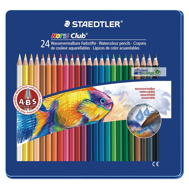 （快速出貨）Staedtler 德國 施德樓 水性24色鉛筆 藍盒 鐵盒 14424 送精美小禮