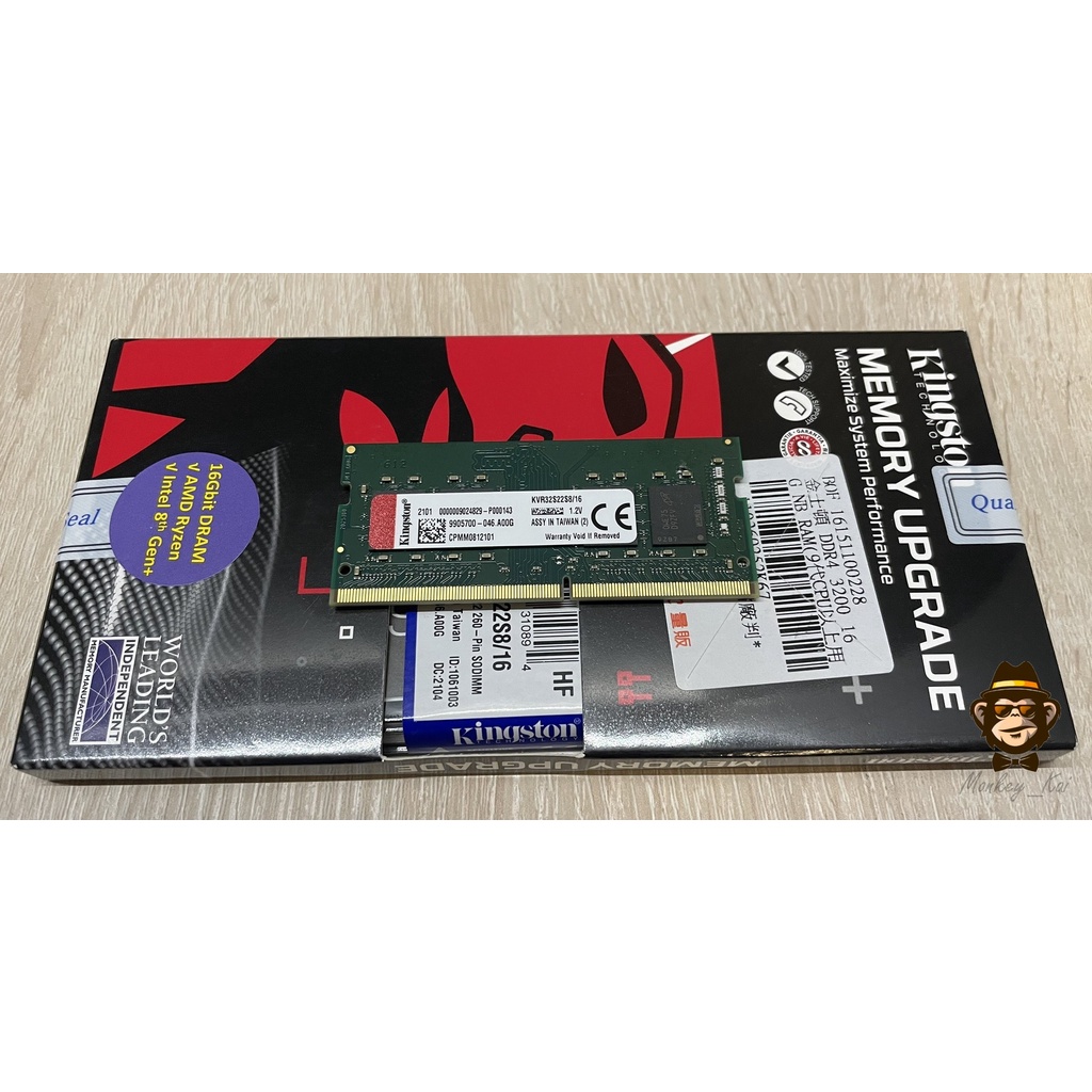 Kingston金士頓 NB 16GB DDR4-3200 筆電用/RAM記憶體/通用8代跟Zen以上CPU