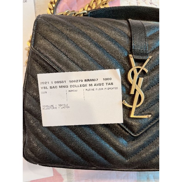 Ysl聖羅蘭college 學院包保證正品ysl側背包斜背手拿附保卡購證防塵袋 蝦皮購物