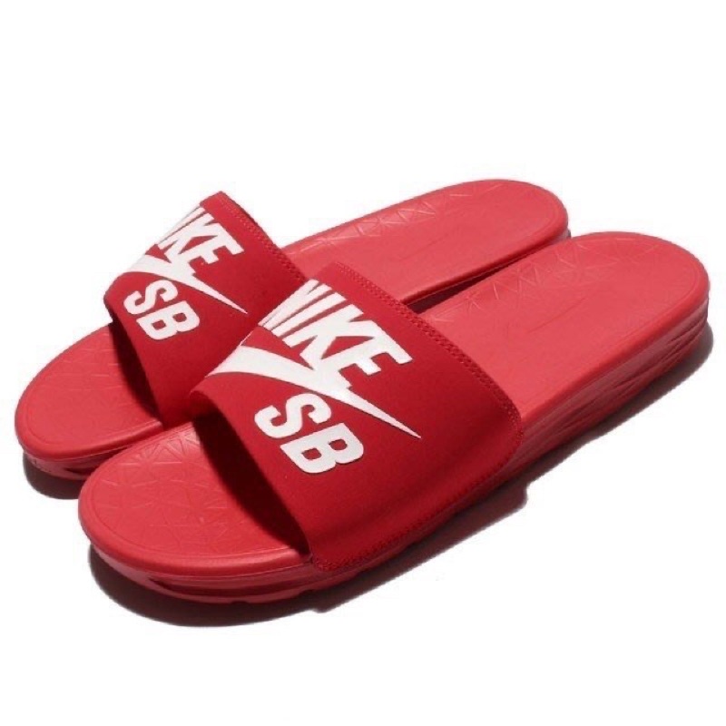 小吳嚴選 NIKE SB BENASSI SOLARSOFT 紅白色 大LOGO 拖鞋