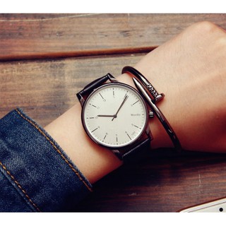 送錶盒 韓國髮絲紋大錶面手錶 情侶手錶 對錶 皮帶手錶 皮帶 生日禮物 交換禮物【Z13】