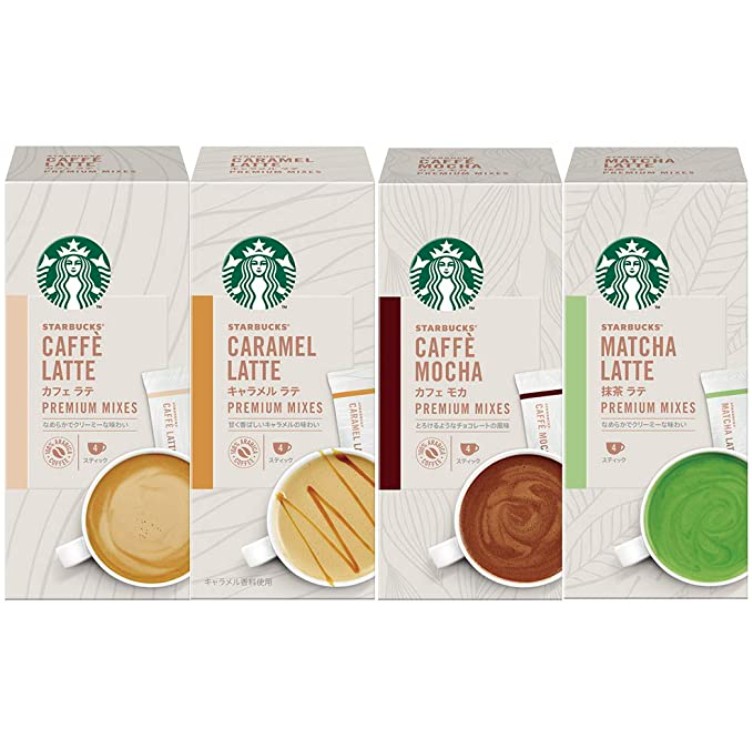 《FOS》日本 Starbucks 星巴克 4種 咖啡 那堤 拿鐵 焦糖 摩卡 抹茶 即溶 沖泡 限定 送禮 熱銷 新款