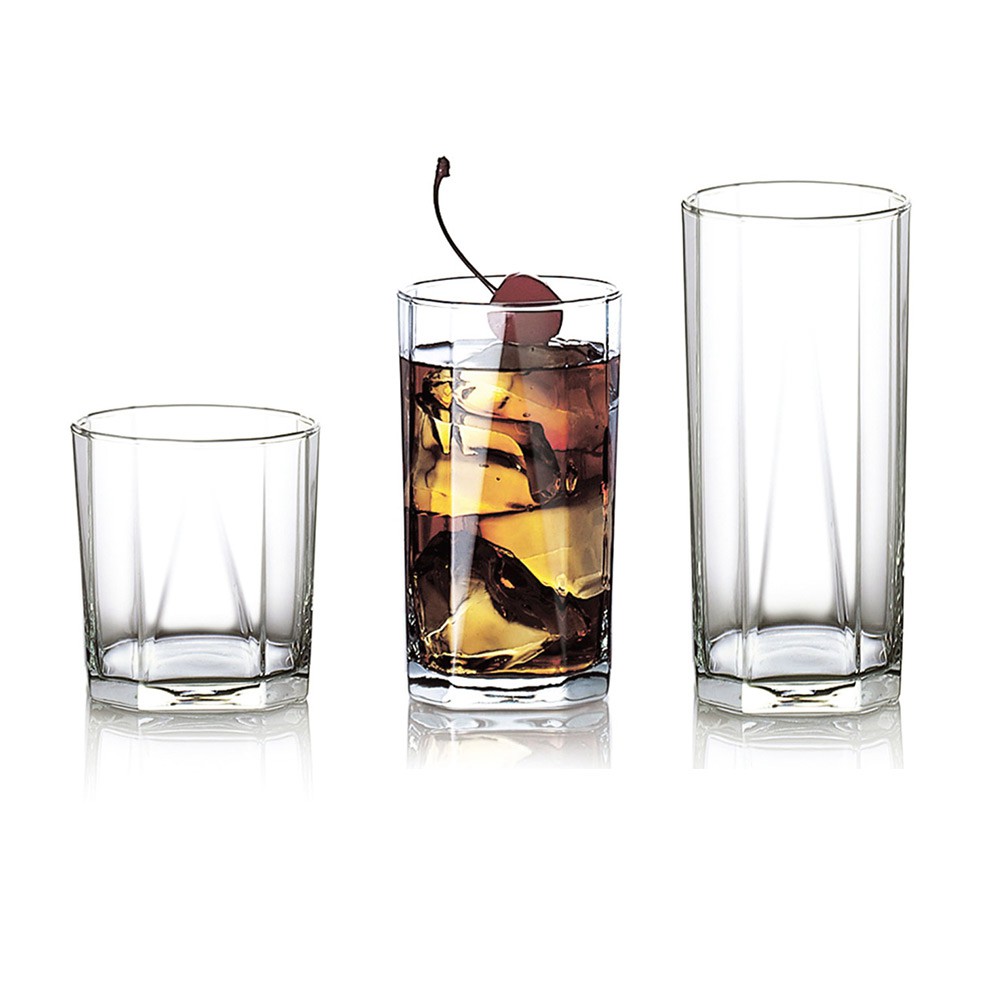 【Ocean】Pyramid玻璃杯系列-6入組-共3款《拾光玻璃》 威士忌杯 高球杯 果汁杯