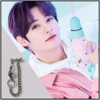 🔺現貨🔺韓國耳環 ASMAMA SKZ Stray Kids Lee Know 李旻浩 同款十字花紋圓環耳環 耳夾式耳環