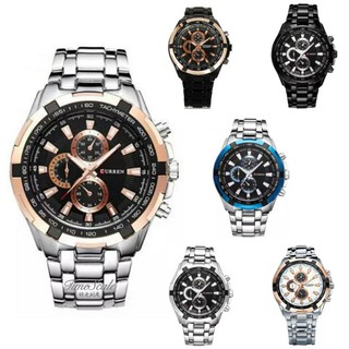 CURREN/卡瑞恩 造型三眼鋼帶手錶 腕錶 WATCH 穿搭必備款 手錶 男錶 鋼帶錶
