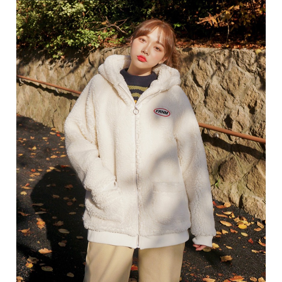 免運 韓國品牌frankenmono Frnm 絨毛外套毛茸茸外套泰迪熊外套休閒外套熊熊外套 蝦皮購物