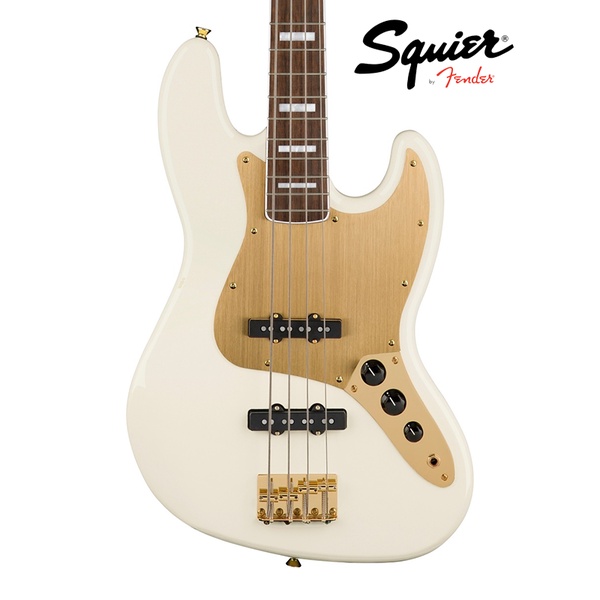 『限量預定』Squier 40TH Jazz Bass 電貝斯 Gold Fender Olympic White