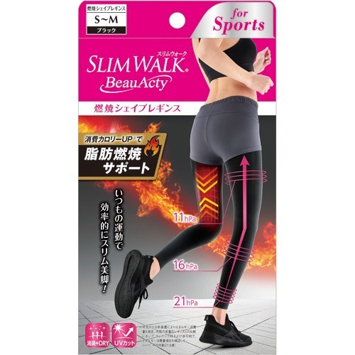 樂婕 日本製 SLIMWALK 孅伶 脂肪燃燒 運動型 壓力美腿襪 S-M/M-L