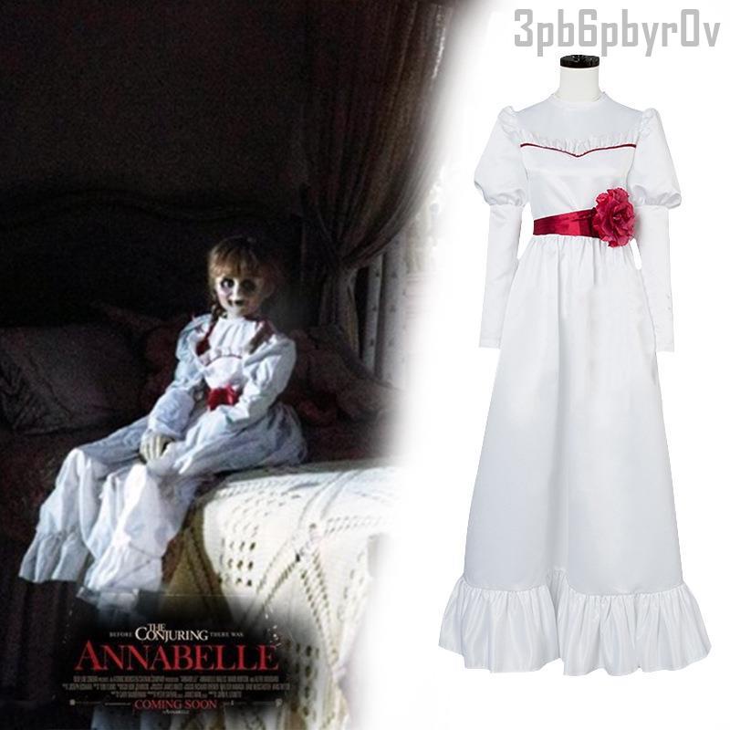 Annabelle 詭娃 安娜貝爾cos服裝 ins同款 白色閨蜜連衣裙%9
