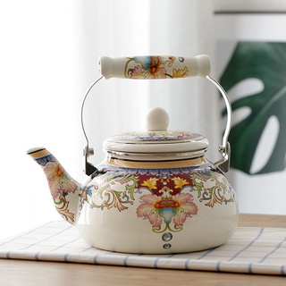 (懷舊搪瓷茶壺 )（現貨）【工廠庫存清倉】正品搪瓷茶壺1.5L 2.5L開水壺咖啡壺功夫茶壺