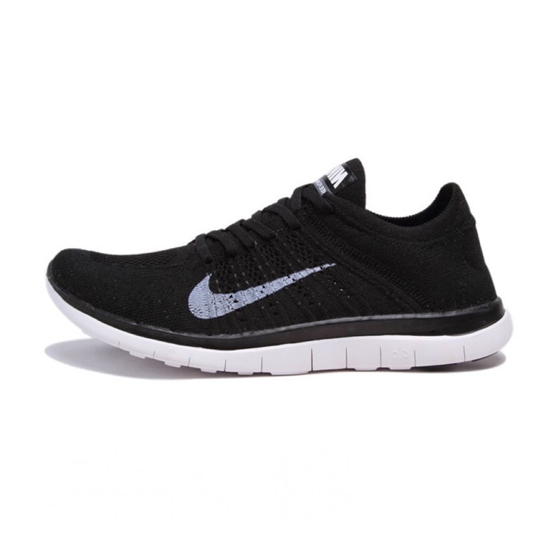 nike free 4.0 flyknit black and white