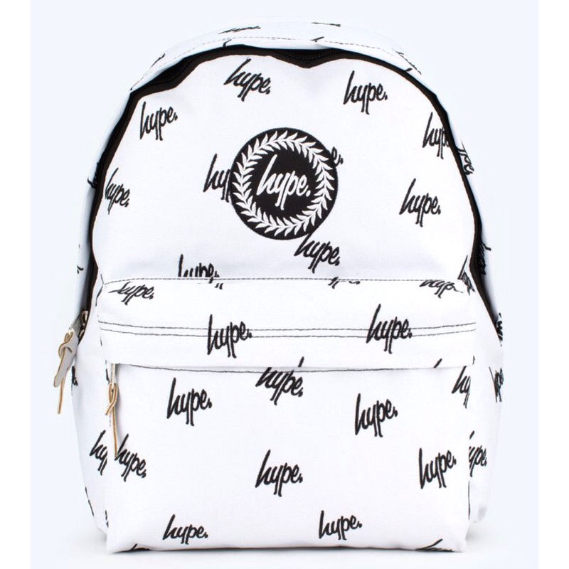 《全新》英國品牌 HYPE  白色滿版LOGO符號後背包