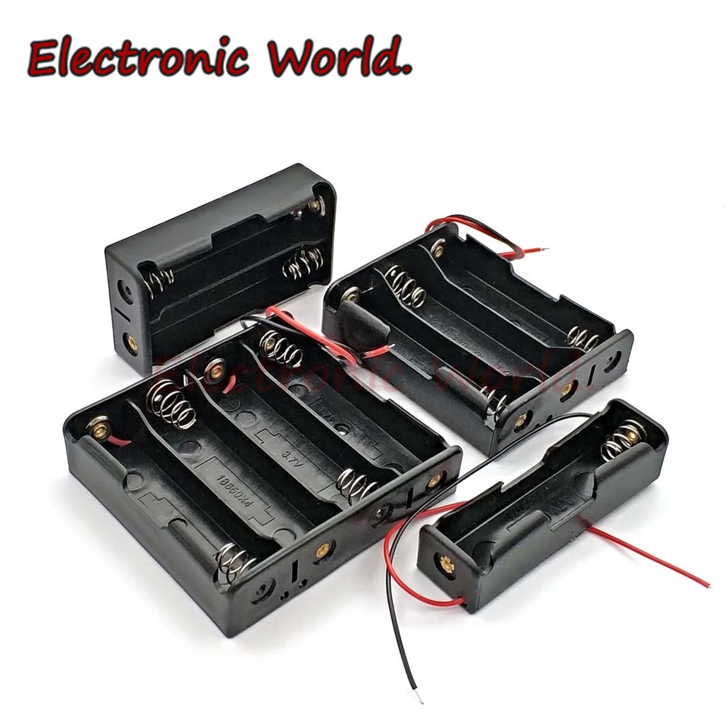 18650 電池盒 1節 2節 3節 4節 充電座 18650電池盒 帶線