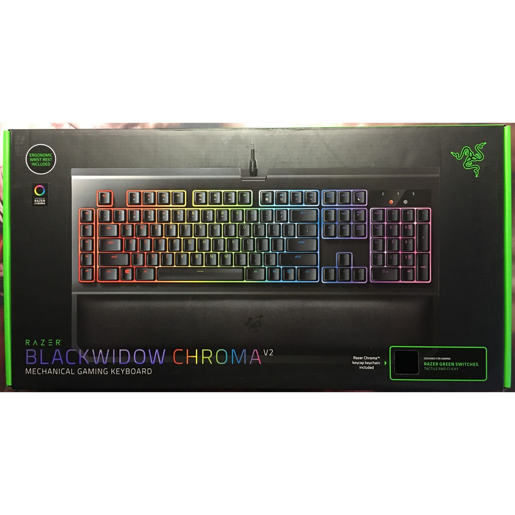 (近全新)雷蛇 Razer BlackWidow V2 黑寡婦終極幻彩 綠軸中文 電競機械式鍵盤