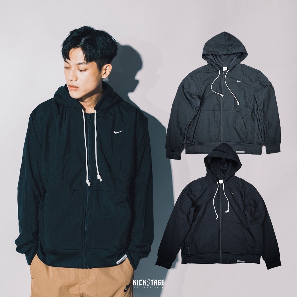 NIKE NSW JACKET 黑色 深灰 小勾 刺繡 白標 抽繩 鋪棉防風外套【CK6806-010】