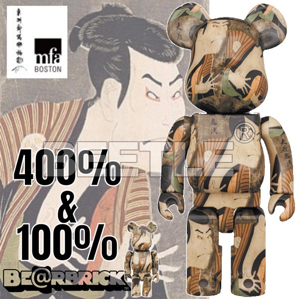 BEETLE BE@RBRICK 東洲齋寫樂 三代目大谷鬼次の奴江戸兵衛 浮世繪 日本 庫柏力克熊 100 400%