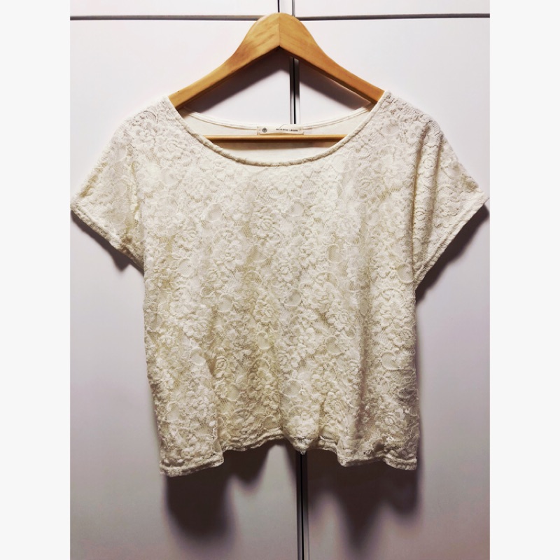 日牌 Majestic Legon緹花蕾絲無肩線上衣 蝦皮購物